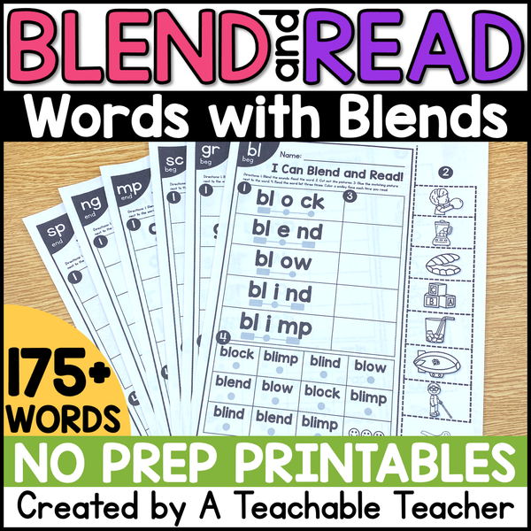 Blend and Read - Words with Blends – A Teachable Teacher