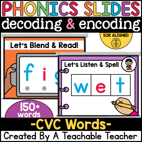 Digital Phonics CVC Words Google Slides for Decoding and Encoding Scie ...