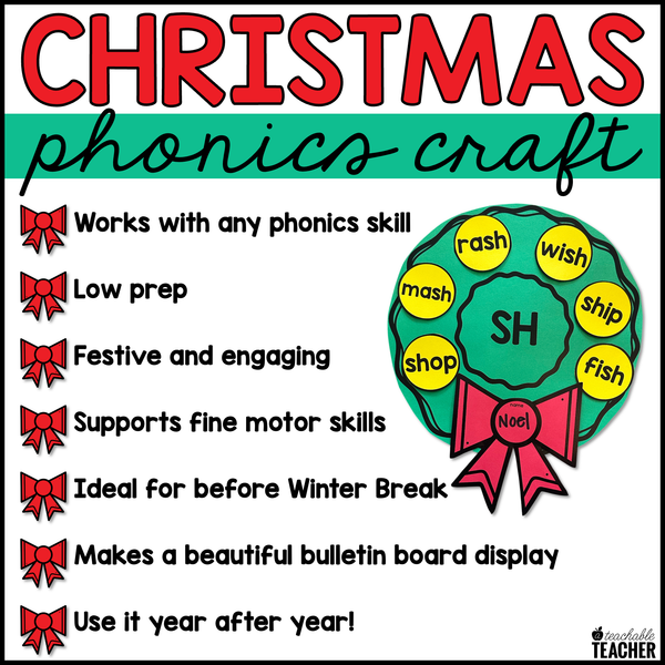 Christmas Wreath Phonics Craft – A Teachable Teacher