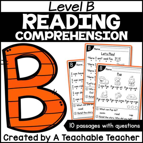 Level B Reading Comprehension Passages and Questions – A Teachable Teacher level-b-reading-comprehension-passages-and-questions-a-teachable-teacher