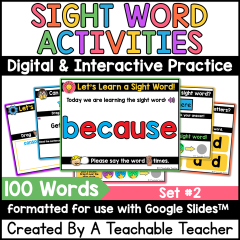 Digital High Frequency Word Lessons- SET #2