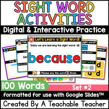 Digital High Frequency Word Lessons- SET #2