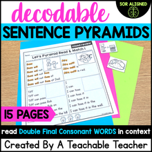 Decodable Sentence Pyramids- Double Final Consonant Words