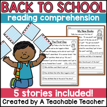 Back to School Reading Comprehension