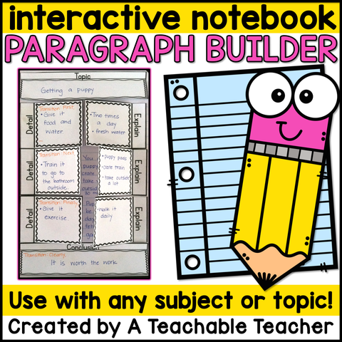 Interactive Notebook - Paragraph Builder for Any Subject