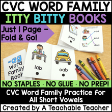 Itty Bitty Books - CVC Word Family Edition