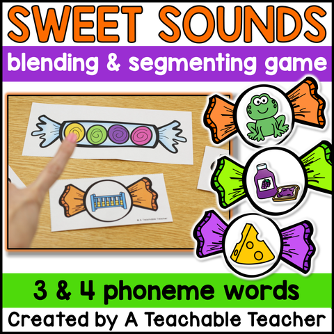 Halloween/October Candy Themed Phonemic Awareness Activities: Segmenting & Blending Sounds