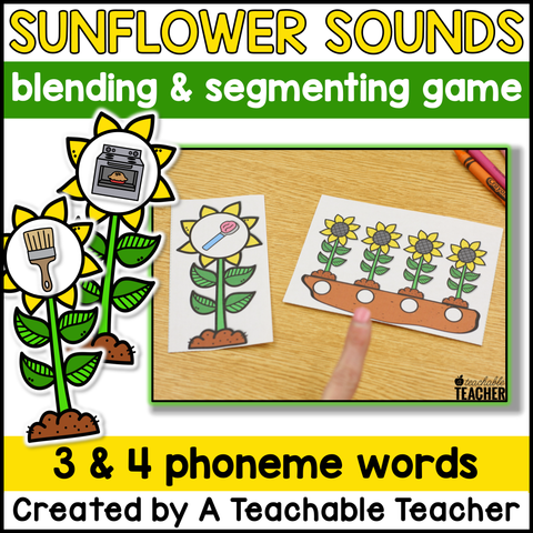 September Sunflower Sounds Phonemic Awareness Activities: Segmenting & Blending Sounds