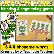 September Sunflower Sounds Phonemic Awareness Activities: Segmenting & Blending Sounds
