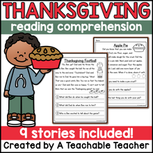 Thanksgiving Reading Comprehension