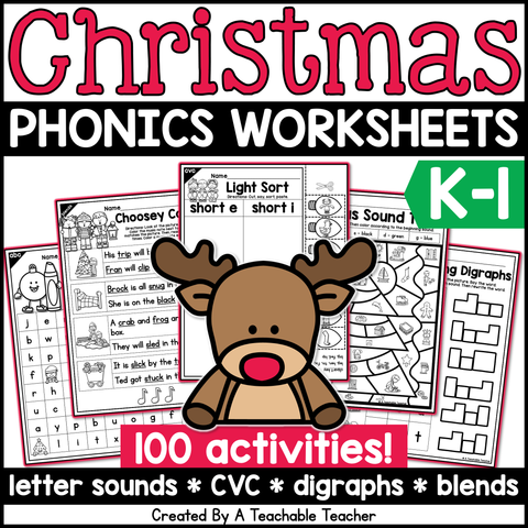 Christmas Phonics Bundle- NO PREP