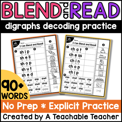 Blend and Read - Words with Digraphs