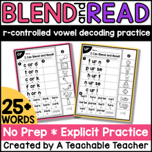 Blend and Read - R-Controlled Vowel Words
