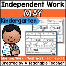 Kindergarten Independent Work - May
