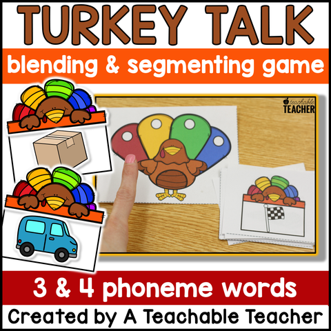 Thanksgiving/November Phonemic Awareness Activities: Segmenting & Blending Sounds