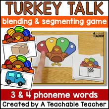 Thanksgiving/November Phonemic Awareness Activities: Segmenting & Blending Sounds