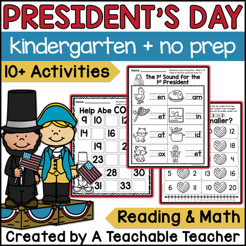 Prepless Kindergarten President's Day - 10+ Activities