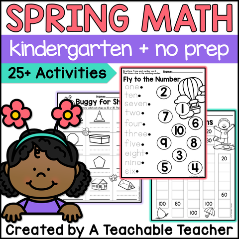 Prepless Kindergarten Spring Math - 25+ Activities