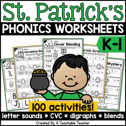 St. Patrick's Day Phonics Bundle- NO PREP