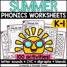 Summer Review Phonics Bundle- NO PREP
