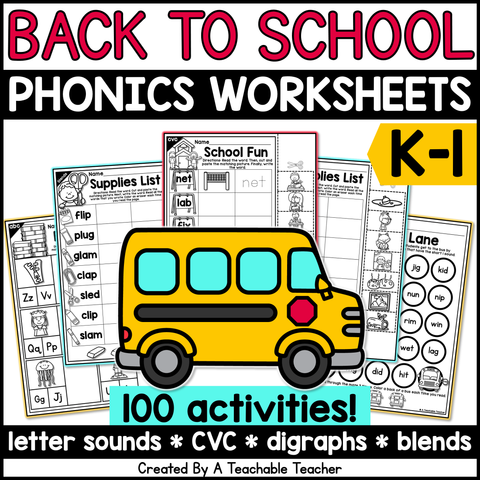 Back to School Phonics Bundle- NO PREP
