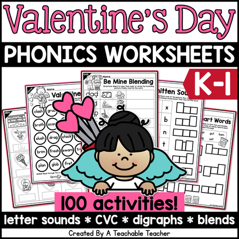 Valentine's Day Phonics Bundle- NO PREP