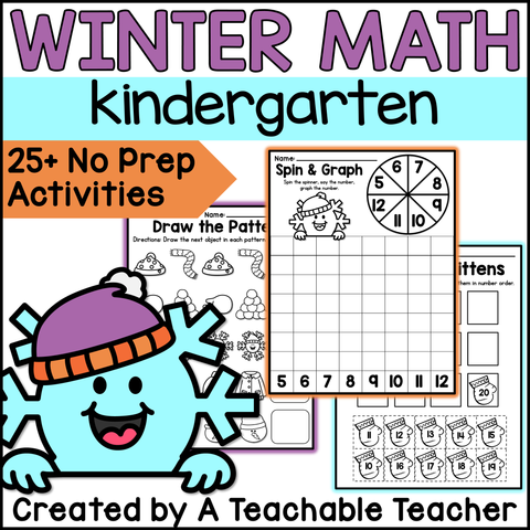 Prepless Kindergarten Winter Math - 25+ Activities
