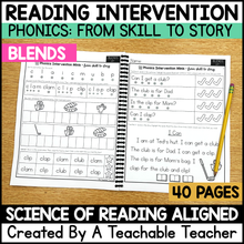 Blends - Words with Blends Worksheets Reading Intervention