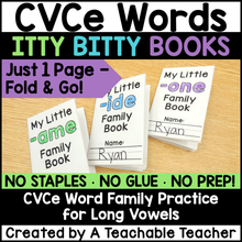 Itty Bitty Books - CVCe Word Family Edition