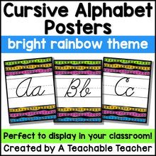 Bright Cursive Alphabet Posters
