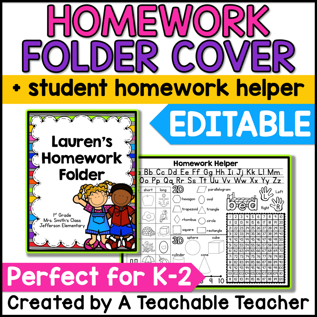 Abc Homework Folder Editable Homework Folder for Primary Grades – A Teachable Teacher