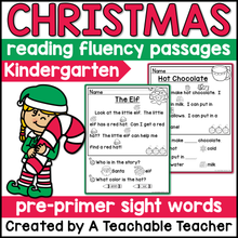 Kindergarten Christmas Reading Comprehension - Pre-Primer Words