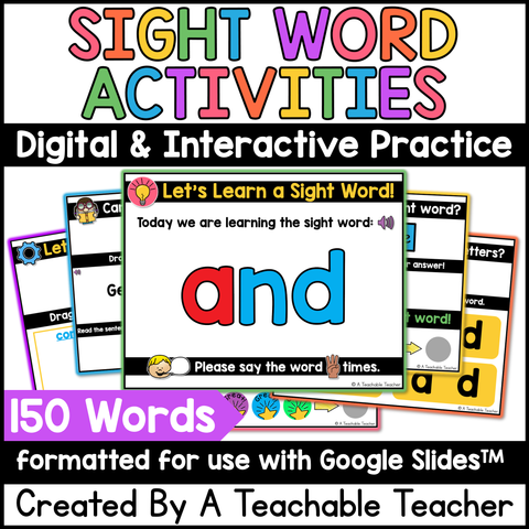 Digital High Frequency Word Lessons- SET #1
