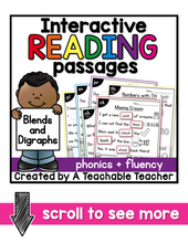 Interactive Reading Passages - Blends and Digraphs