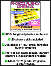 Phonics Based Fluency Sentences- THE BUNDLE
