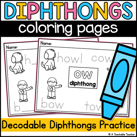 Diphthong Coloring Pages