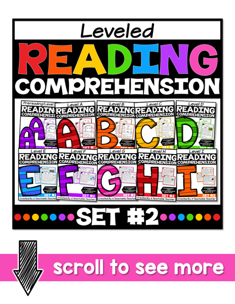 Leveled Reading Texts Leveled Reading Passages A-I BUNDLE SET TWO – A Teachable Teacher