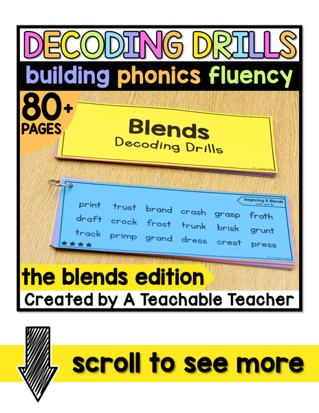 Decoding Drills for Building Phonics Fluency - The Blends Edition – A ...