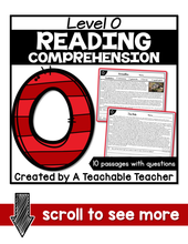 Level O Reading Comprehension Passages and Questions