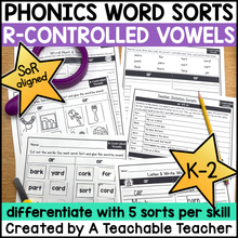 R-Controlled Vowels Word Sorts | Phonics & Decodable Intervention for K-2