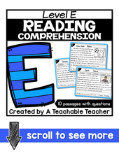 Level E Reading Comprehension Passages and Questions