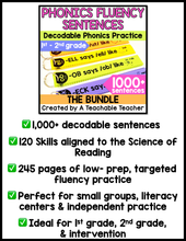 Phonics Based Fluency Sentences- THE BUNDLE