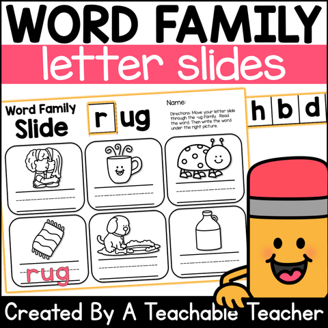 Word Family Letter Slides - CVC Edition