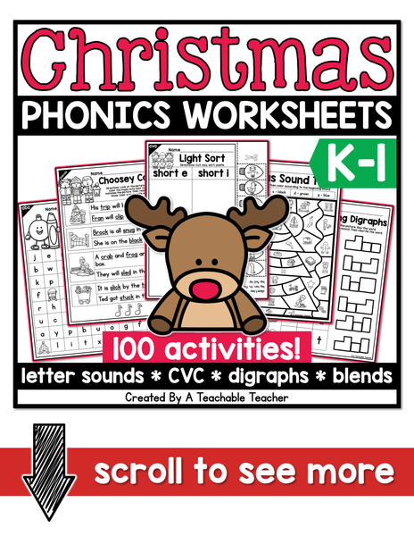 Christmas Phonics Bundle- NO PREP – A Teachable Teacher