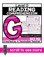 Level G Reading Comprehension Passages and Questions - Set Two