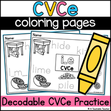 CVCe Coloring Pages