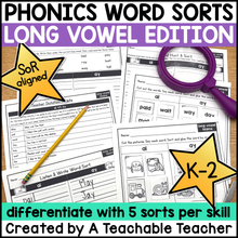 Long Vowel Teams Word Sorts | Phonics & Vowel Pattern Intervention for K-2