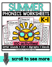Summer Review Phonics Bundle- NO PREP