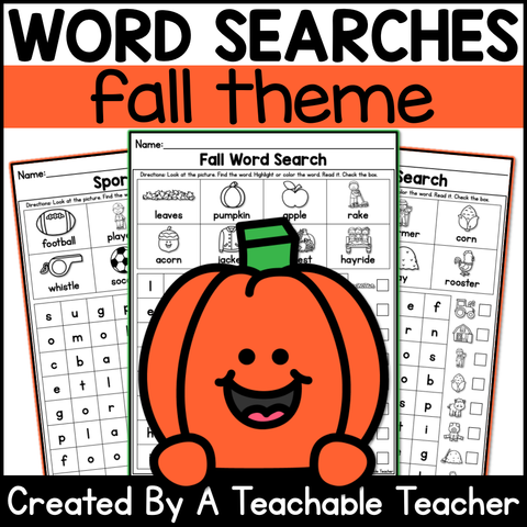 Fall Themed Word Searches