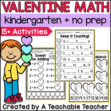 Prepless Kindergarten Valentine Math - 15+ Activities